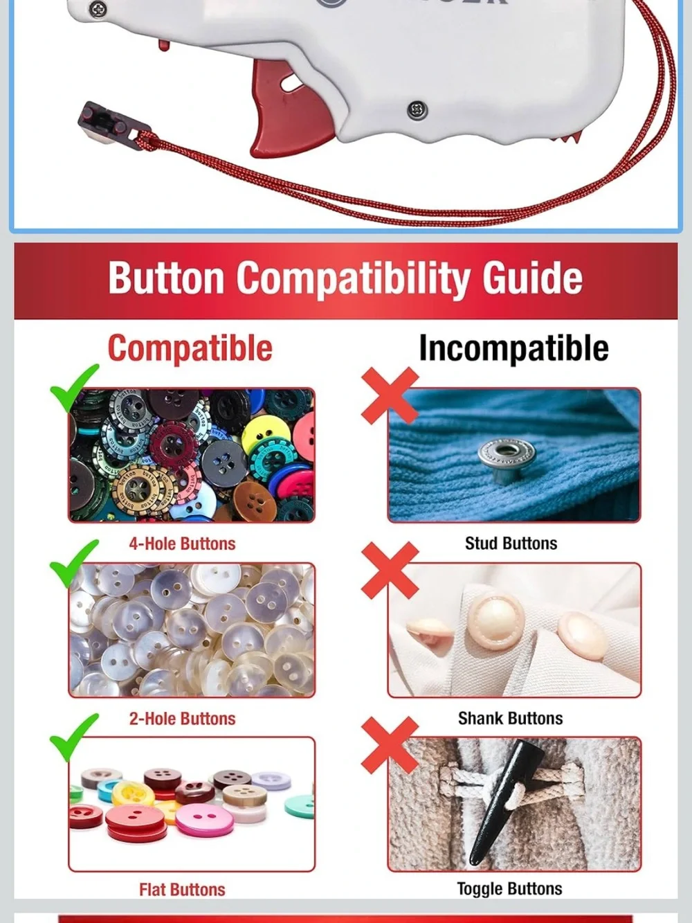 Handheld SINGER Button Fast Tool- - Picture 3 of 7
